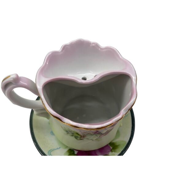 Nippon Porcelain Antique Men's Shaving Cup and Saucer Vanity Set - Picture 15 of 16